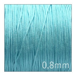 Fil nylon tressé 0,8mm turquoise clair