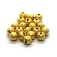 Perles stardust pailletées 6mm dorées x20