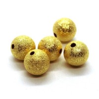 Perles stardust pailletées 10mm dorées x5