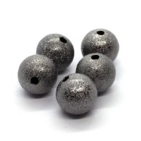 Perles stardust pailletées 12mm gunmetal x5