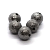 Perles stardust pailletées 10mm gunmetal x5