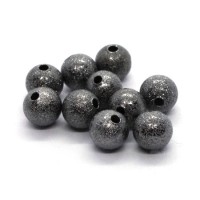 Perles stardust pailletées 8mm gunmetal x10