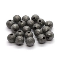 Perles stardust pailletées 6mm gunmetal x20