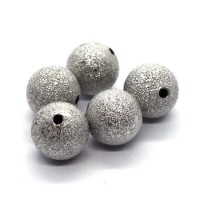 Perles stardust pailletées 12mm vieil argent x5