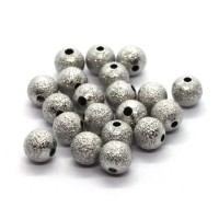 Perles stardust pailletées 6mm vieil argent x20