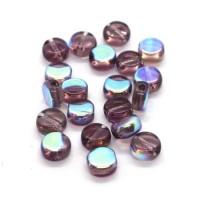Perles palets en verre 6mm violine AB x20