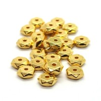 Perles rondelles facettes CCB 7mm synthétique métallisé doré x25