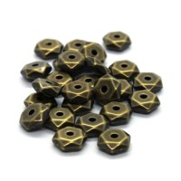 Perles rondelles facettes CCB 7mm synthétique métallisé bronze x25
