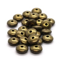 Perles rondelles CCB 8mm synthétique métallisé bronze x25