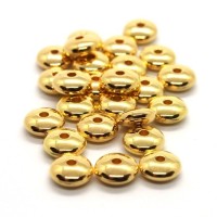 Perles rondelles CCB 8mm synthétique métallisé doré x25