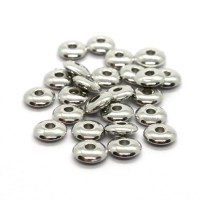 Perles rondelles CCB 6mm synthétique métallisé vieil argent x25