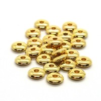 Perles rondelles CCB 6mm synthétique métallisé doré x25