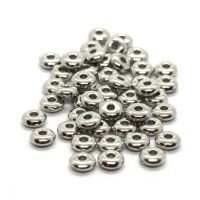 Perles rondelles CCB 5mm synthétique métallisé vieil argent x50