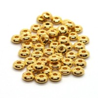 Perles rondelles CCB 5mm synthétique métallisé doré x50