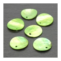 Perles sequins nacre 15mm vert x6