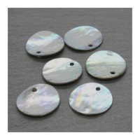 Perles sequins nacre 15mm gris x6