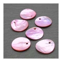 Perles sequins nacre 15mm rose x6