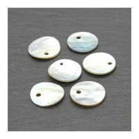 Perles sequins nacre 11mm naturel x6