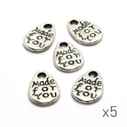 Perles breloques goutte argent vieilli 11mm x5