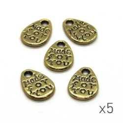 Perles breloques goutte doré 11mm x5