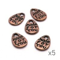 Perles breloques goutte cuivre 11mm x5