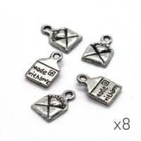 Breloques lettre argent vieilli 10mm x8