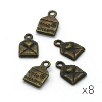 Breloques lettre bronze 10mm x8