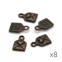 Breloques lettre cuivre 10mm x8