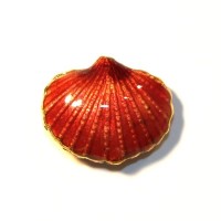 1 COQUILLAGE CLOISONNEE 20MM CORAIL