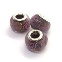 Perle lampwork style pandora mauve clair