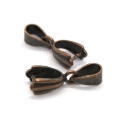 Bélière attache pendentif 16mm cuivre x2