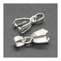 Bélière attache pendentif 18mm argentée x2