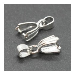 Bélière attache pendentif 18mm argentée x2
