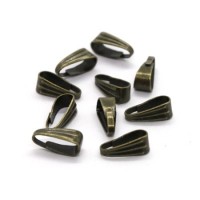 10 Bélières attache pendentif bronze 8x3mm