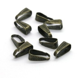 10 Bélières attache pendentif bronze 11x4mm