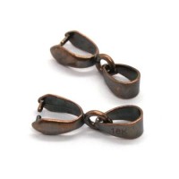 Bélière attache pendentif 16mm cuivre x2