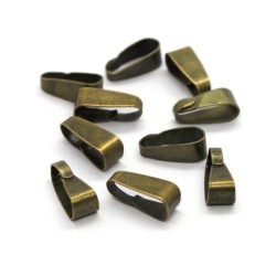 10 Bélières lisses bronze 11x4mm