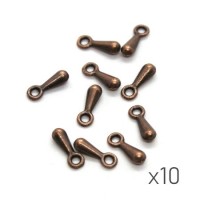 10 Breloques mini goutte 7mm cuivre