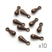 10 Breloques mini goutte 9mm cuivre