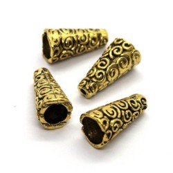 Perle coupelle cône métal 18mm doré x4