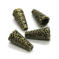 Perle coupelle cône métal 18mm bronze x4