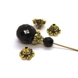 Perles coupelles fleur dorées 9mm