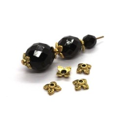 Perles coupelles métal dorées 6mm