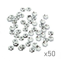 50 Mini perles coupelles 4mm vieil argent