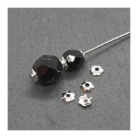 Mini perles coupelles calottes 4mm argentées