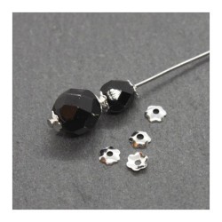 Mini perles coupelles calottes 4mm argentées