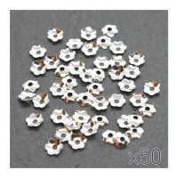 50 Mini perles coupelles 4mm argentées
