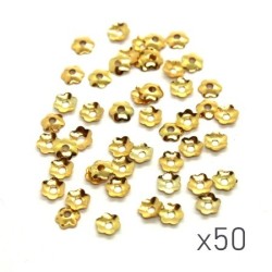 50 Mini perles coupelles 4mm dorées