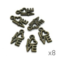 Breloque love bronze 14mm x8