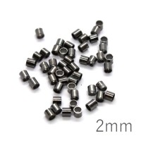 Perles tubes à écraser 2mm noir gunmetal x50